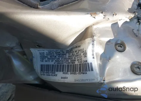 2000 Toyota Camry Le из США, поврежденный, VIN 4T1BG22K7YU957868